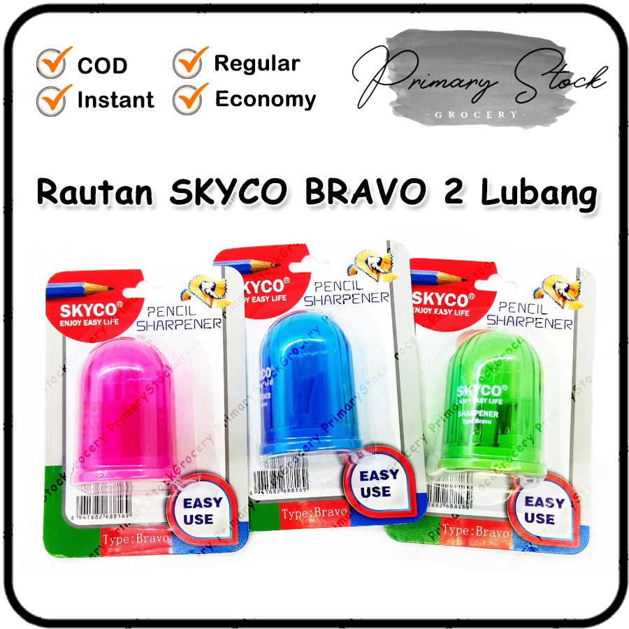 

Rautan 2 Lubang Serutan Kosmetik Pensil Alis Orotan Sharpener SKYCO Bravo