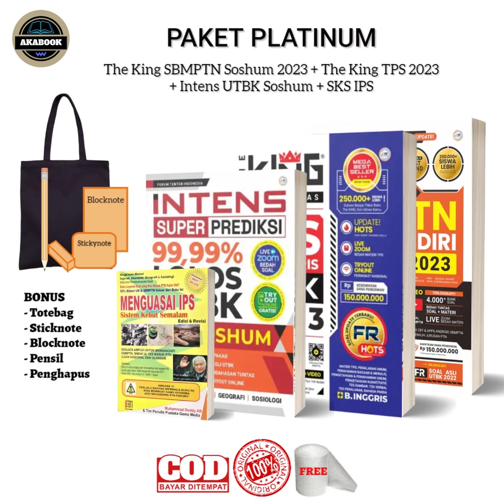 The King SBMPTN SOSHUM 2023 + The King TPS UTBK 2023 Paket Super Lengkap Buku SBMPTN 2023-PAKET PLATINUM