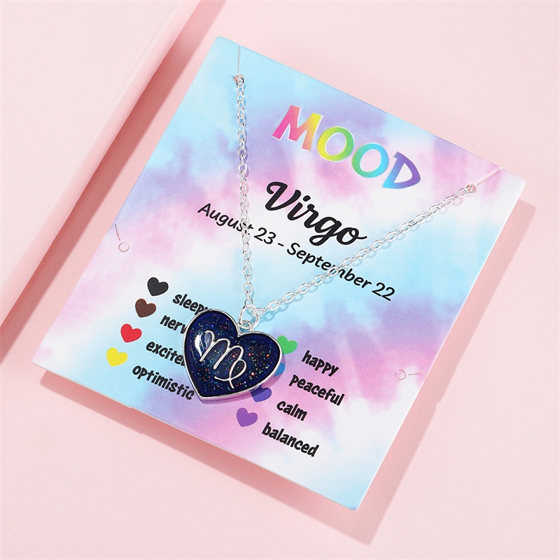 Kalung Liontin 12 Rasi Bintang Warna silver Untuk Pria Dan Wanita