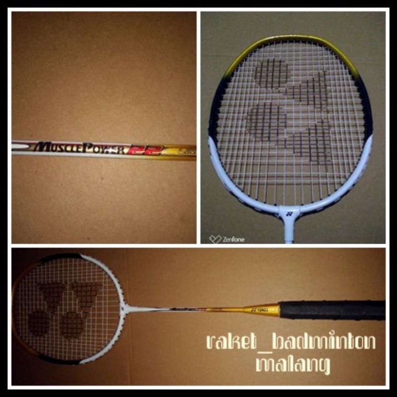 RAKET BADMINTON MUSCLE POWER 22 BONUS TAS 3/4 PREMIUM QUALITY