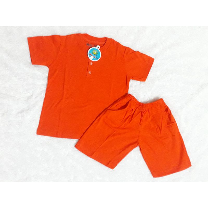 setelan setcel polos combed anak