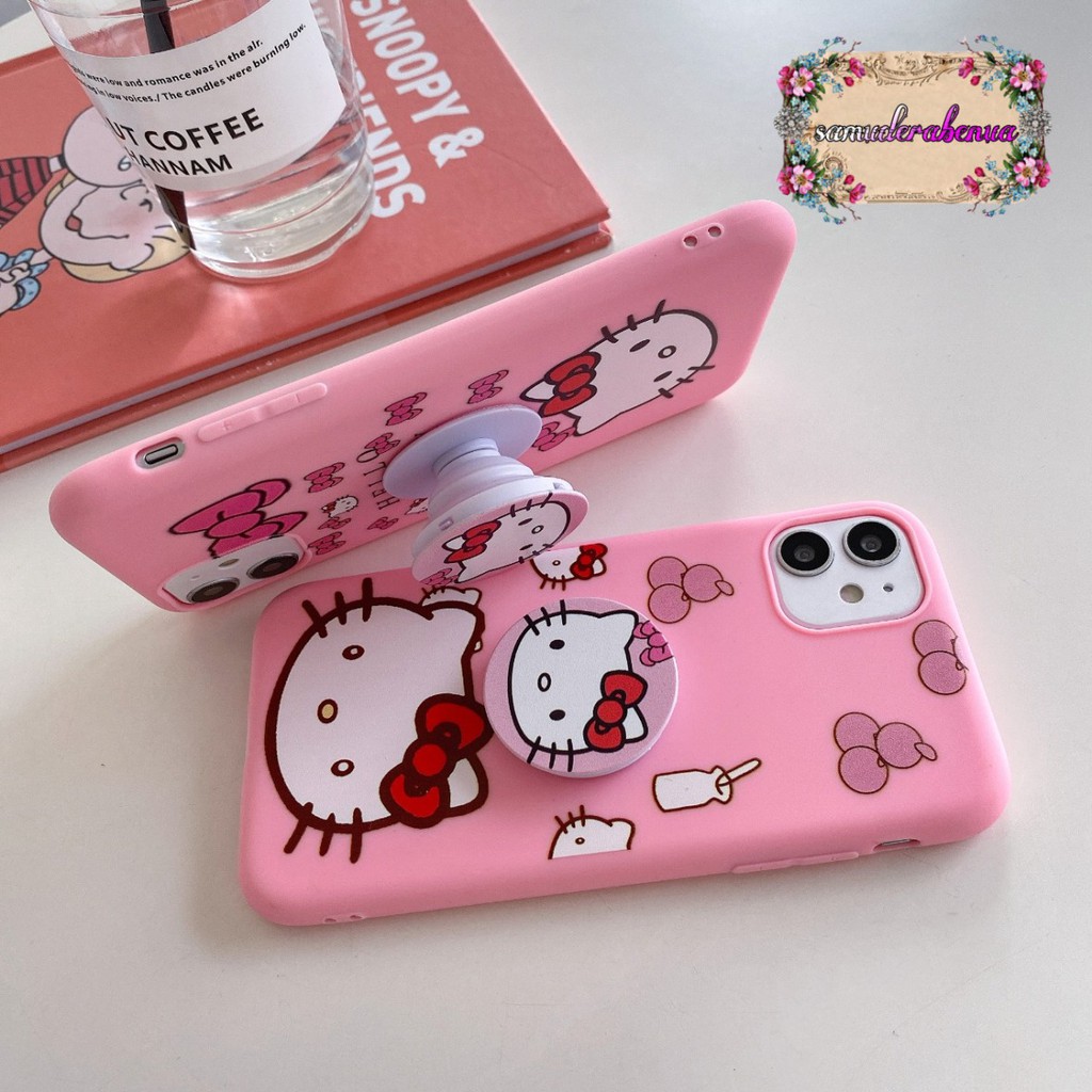 SS267 Softcase Popsocket HELLO KITTY Oppo A1k A37 Neo 9 A71 A83 A39 A57 F7 F5 Youth SB1623