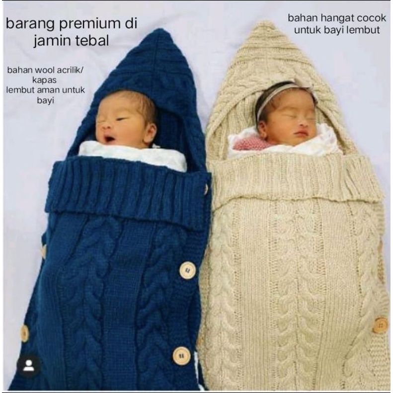 SLEEPING BAG BAYI MALIKIN PREMIUM DI JAMIN TEBAL LAKI-LAKI DAN PEREMPUAN 0-8 BULAN / PENGHANGAT BAYI / BAJU TIDUR BAYI RAJUT