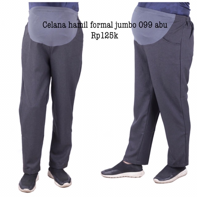 Celana hamil 099 abu jumbo formal