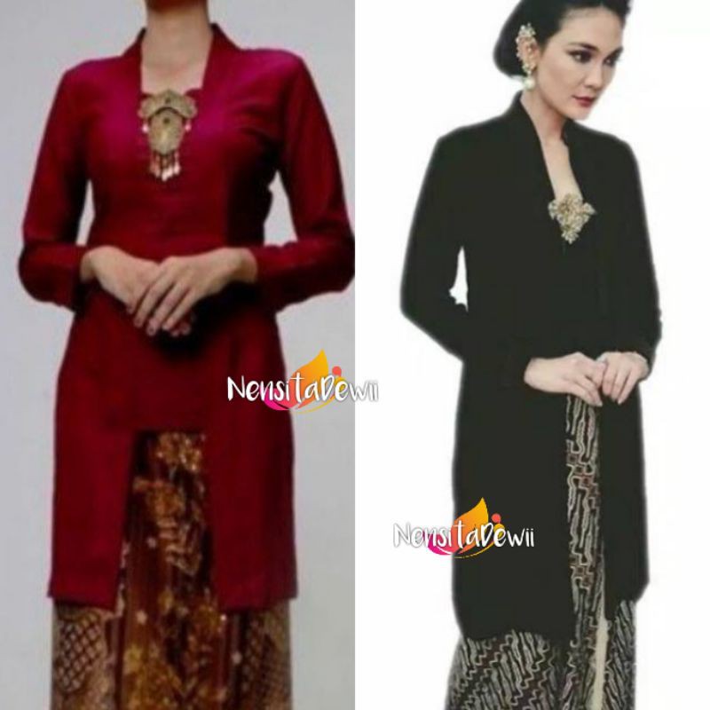 Jual Kebaya Bludru Kutubaru Model Lunamaya Body Panjang Shopee Indonesia