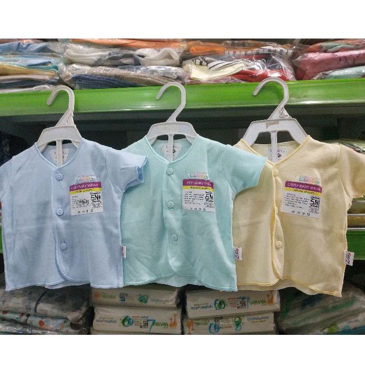 Obral Tutup Toko Nadiva BAJU ATASAN LIBBY BAJU PENDEK KANCING DEPAN ATASAN CANEY BAYI 0-3M 3-6M PUTI