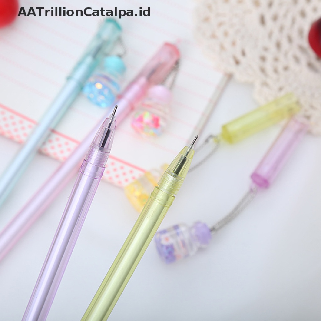 Bolpen Gel Dengan Hiasan Liontin Bentuk Botol Catalpa Untuk Pelajar