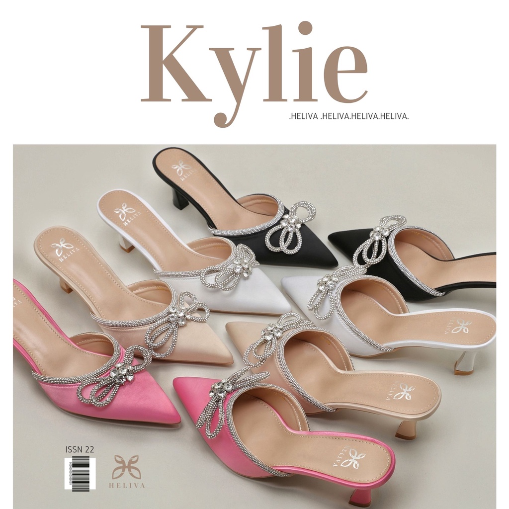 HELIVA KYLIE High Heels 6,5cm Ribbon Series Diamond Bahan Satin 1788-10 Original Brand Heels Pesta