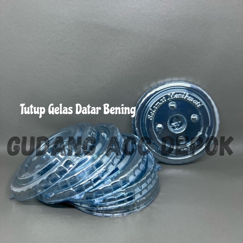 TUTUP GELAS PLASTIK OZ DATAR BENING FLAT LID U CUP 100Z 120Z 140Z 16OZ 18Oz 22Oz