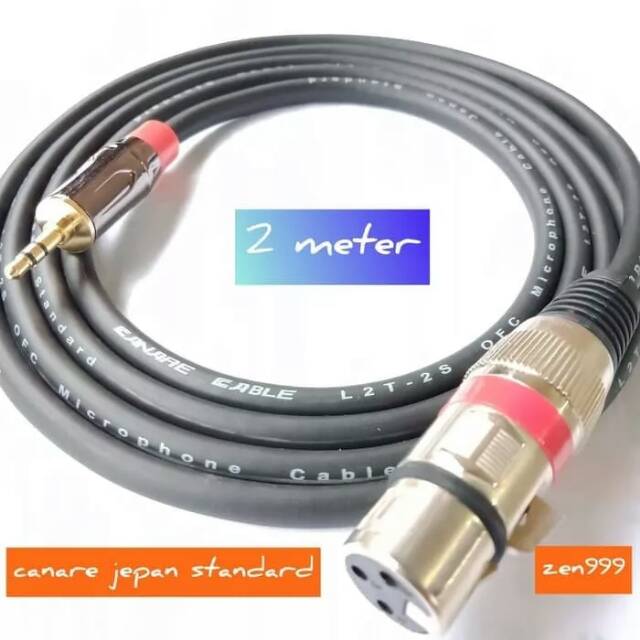 kabel insert canare xlr to 3.5mm xlr female to Jack 3.5mm 2 meter