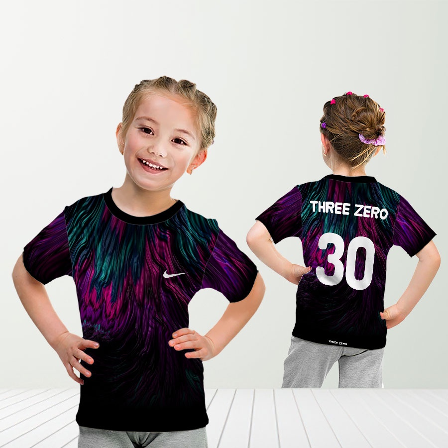 Baju Kaos Futsal Abstrak Color Olahraga Bola Anak Full Print