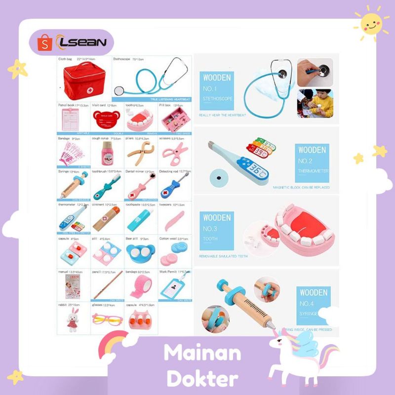 Mainan Anak Dokter / Medical Doctor Kit Wooden Toys