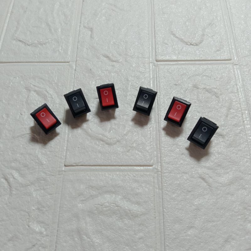 SAKLAR SWITH HITAM MERAH 2 KAKI 2 PIN ON-OFF