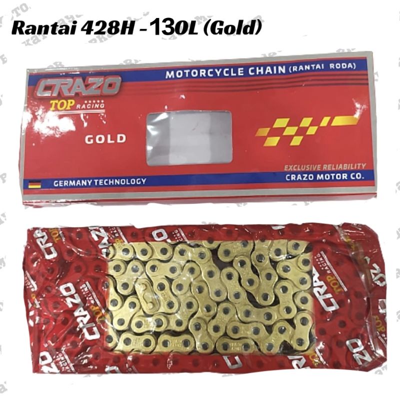 RANTAI MOTOR GOLD UKURAN 428/130L UKURAN 428/130L