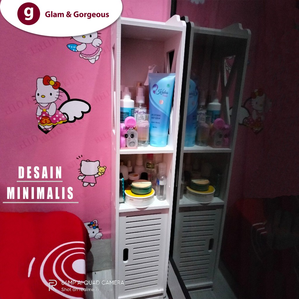 Lemari Kayu WPC Rak Kamar Mandi Portable Minimalis Serbaguna DC017