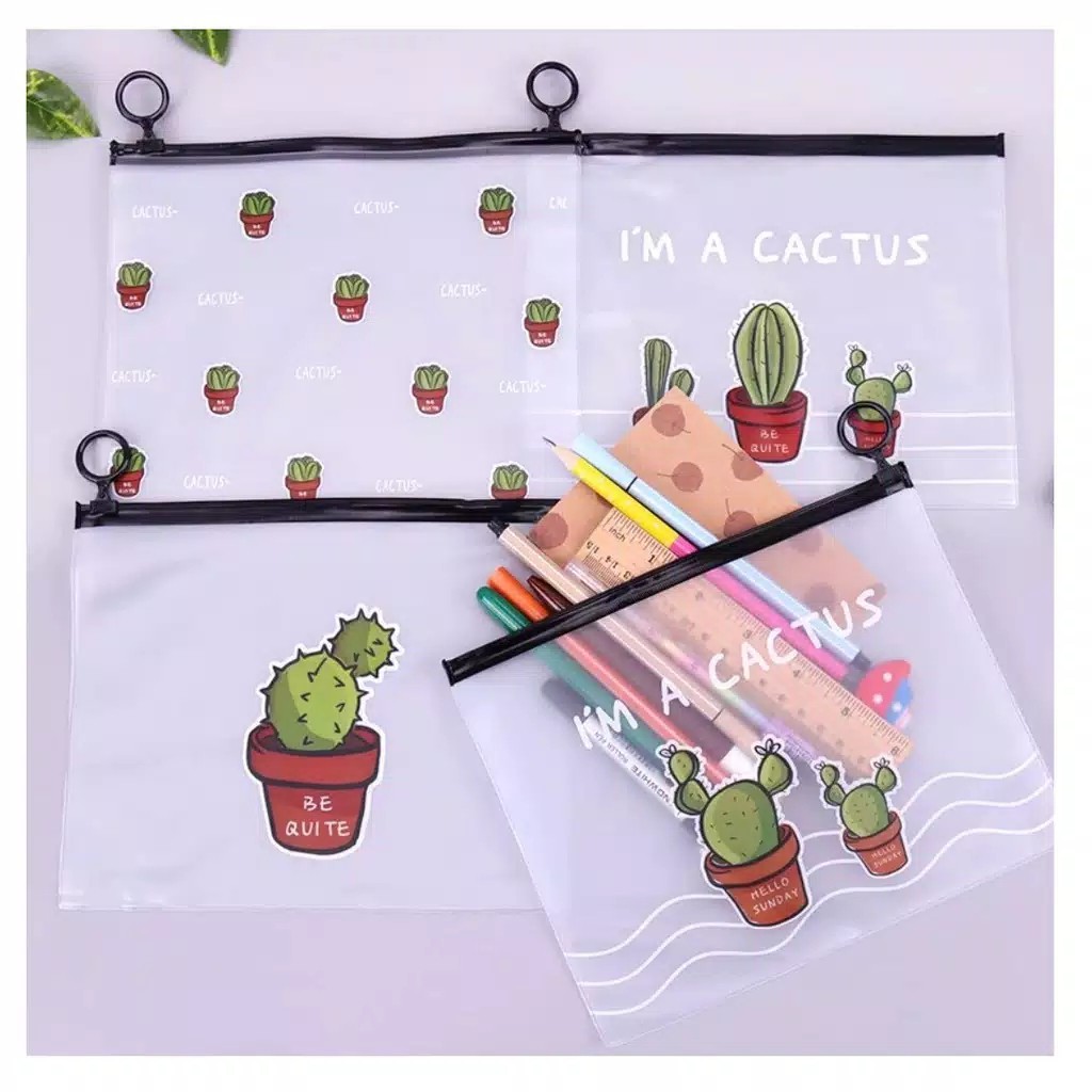 

Dompet tranparan atau tempat pensil transparant model Korea Castus cantik dan lucu