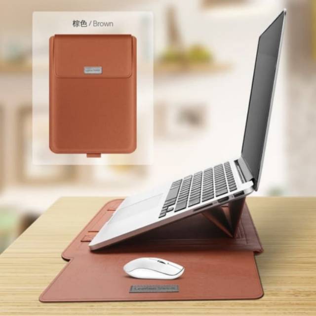 Premium Multifungsi Tas Laptop Sleeve with Mousepad and Kickstand Feature 13 Inch