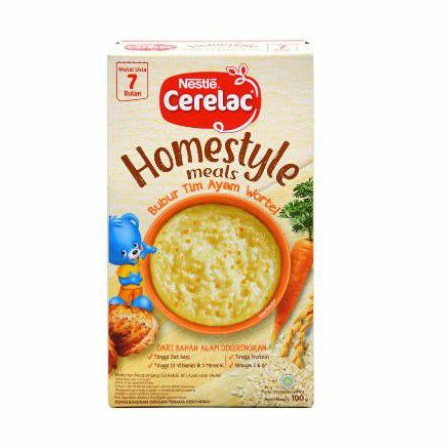 Nestle Cerelac Homestyle Bubur Tim Ayam Wortel 100 gram 7 bulan keatas - Bubur Bayi Sehat