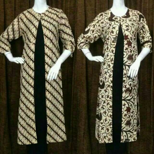 LONGCARDI GADING OUTERWEAR WAHYU PARANG MOTIF BATIK ROMPI PANJANG MUSLIM MODERN SERAGAM KANTOR