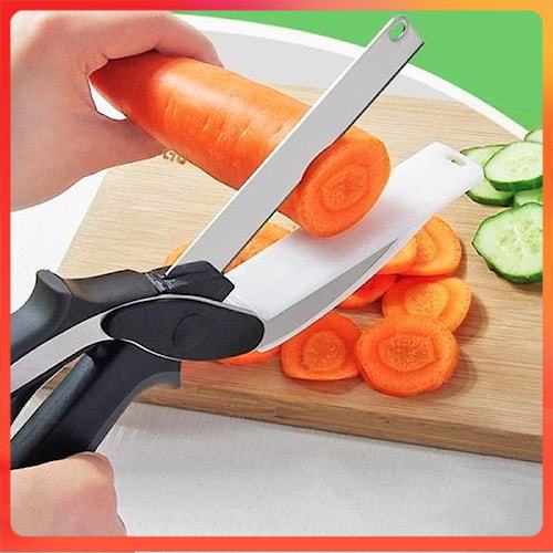 CLEVER Clever Cutter Pisau Gunting Sayur Sayuran Dapur Serbaguna Pisau Tatakan Talenan 2 In 1 Multif