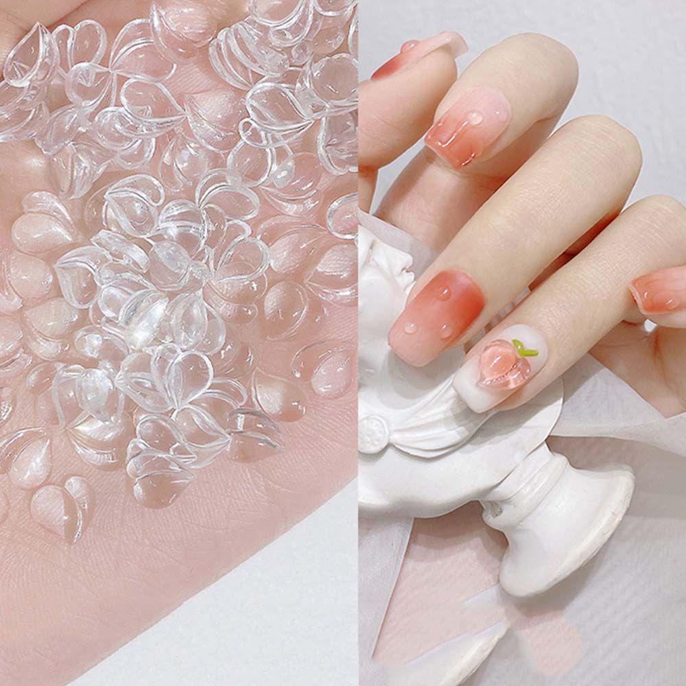 AUGUSTINA Agustin 3D Perhiasan Nail Art Lucu Peach Bentuk Cinta Hiasan Kuku Manicure Nail Accessories Set