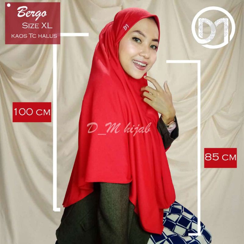 jilbab bergo DM hijab instan pet bordir ukuran XL