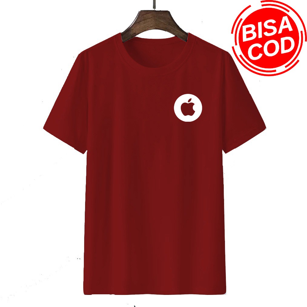 Kaos pria || kaos distro pria motip LOGO APPLE || Kaos pria sablon digital Berkualitas Unisex MS084