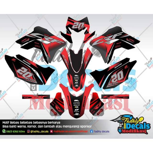 Decal CRF merah hitam