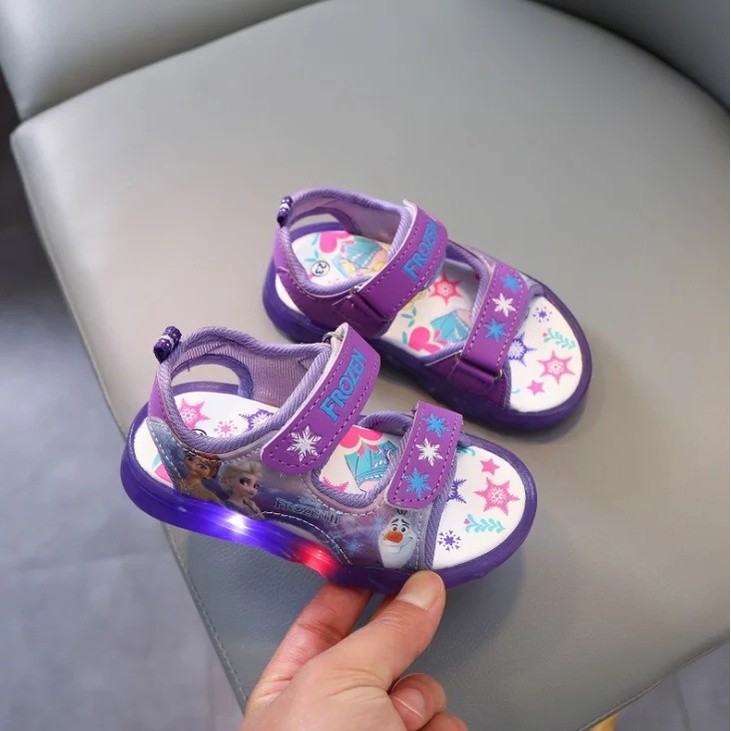 Sepatu  SANDAL Anak Perempuan LED IMPORT Model Terbaru FROZEN 006