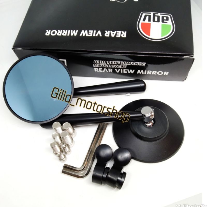 Spion Bulat AGV Original Retro Classic Mirror Blue Spion Jokowi Universal Motor Variasi motor Nmax Aerox Pcx Adv dll