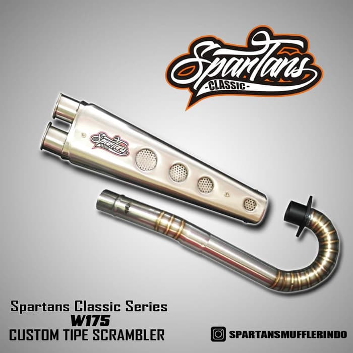 Knalpot Spartans Double Hole Scrambler Scorpio, Tiger, Thunder