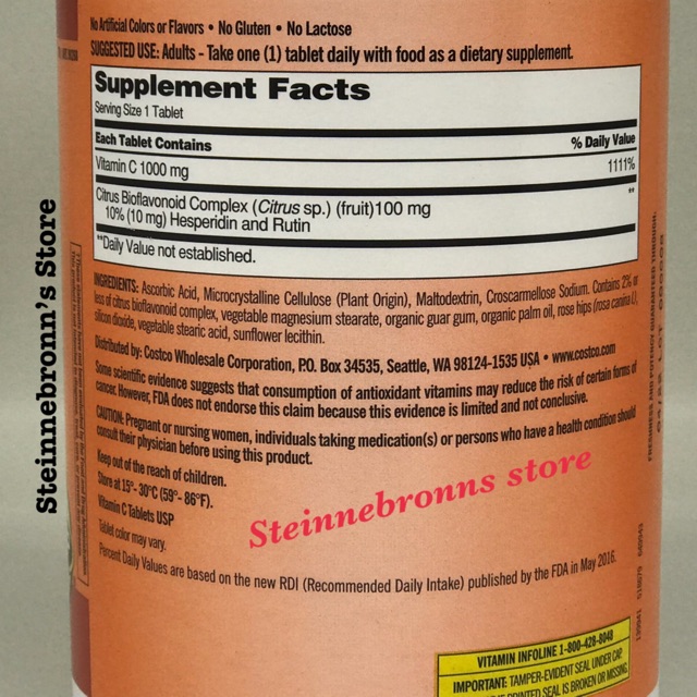 Jual Kirkland Signature Vitamin C 1000 Mg 500 Tablets Indonesia Shopee Indonesia