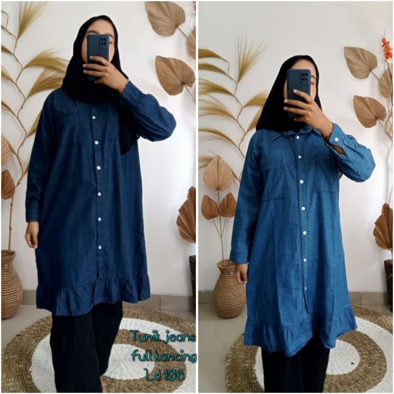 TUNIK JEANS TERBARU//TUNIK JEANS WANITA//TUNIK JEANS JUMBO//TUNIK JEANS MURAH//TUNIK JEANS IMPORT