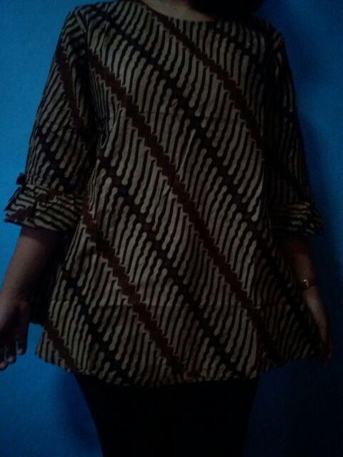 Batik Dolby Dolbi Dobby Doby Tenun Sutra Tulis Katun Atbm Baron Atasan Batik Wanita Sogan Srg308