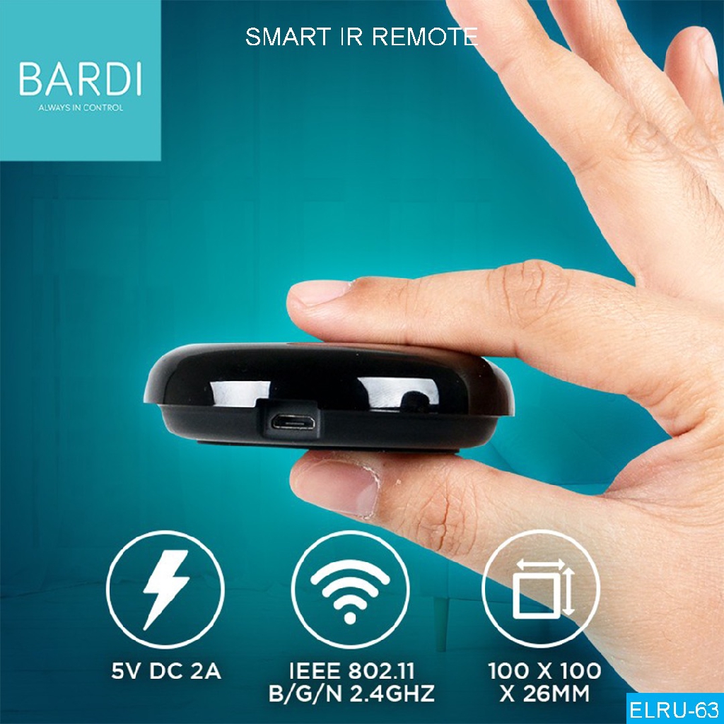 BARDI SMART UNIVERSAL IR REMOTE Wifi IoT For Home Automation