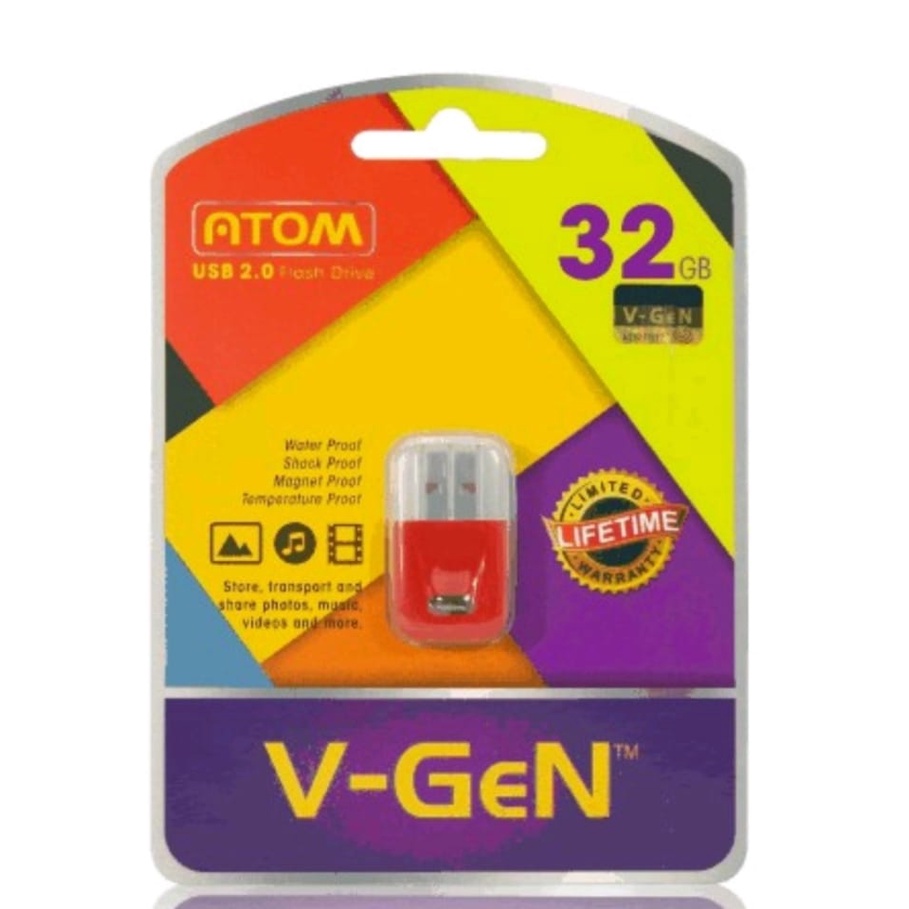 Flashdisk USB V-Gen Series Atom 2.0 Plug&amp;Play 8GB-16GB-32GB-64GB-128GB Flash Drive USB Drive 2.0 Flash Drive V-Gen Original-Flash Disk V-GEN-Flash Drive USB V-Gen-USB Flashdisk Penyimpanan Data Dan Lain-lain Original