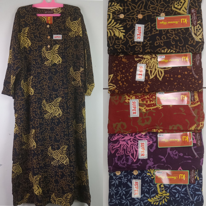 Daster Kencana Ungu Lengan Panjang Jumbo Label Coklat