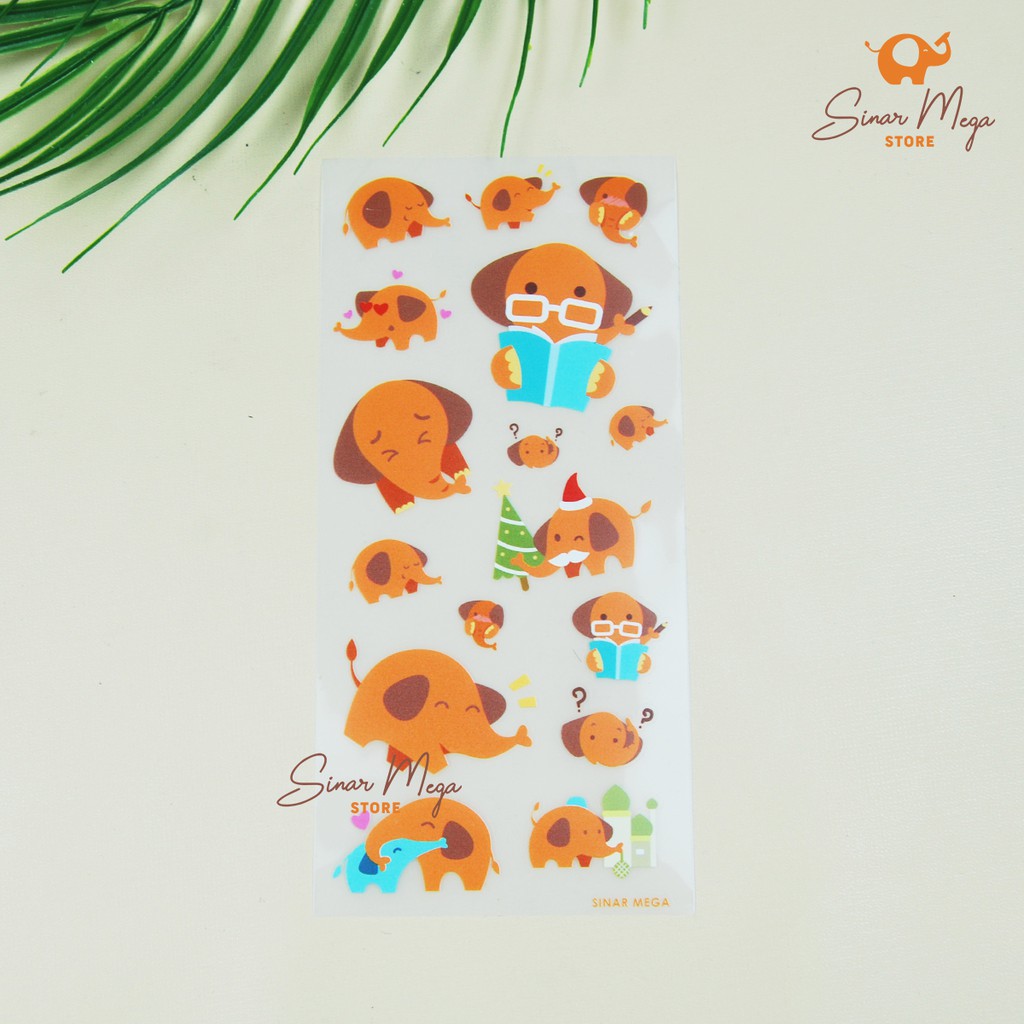 

SM Sticker Elle Gajah Sinar Mega / Stiker Tempel Plastik Motif Gajah Lucu Unik Murah
