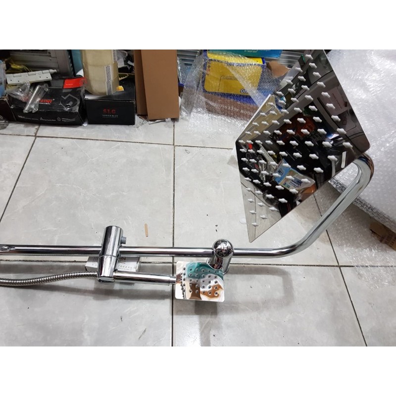 Paket shower tiang set coulomn stainless dan kran cabang