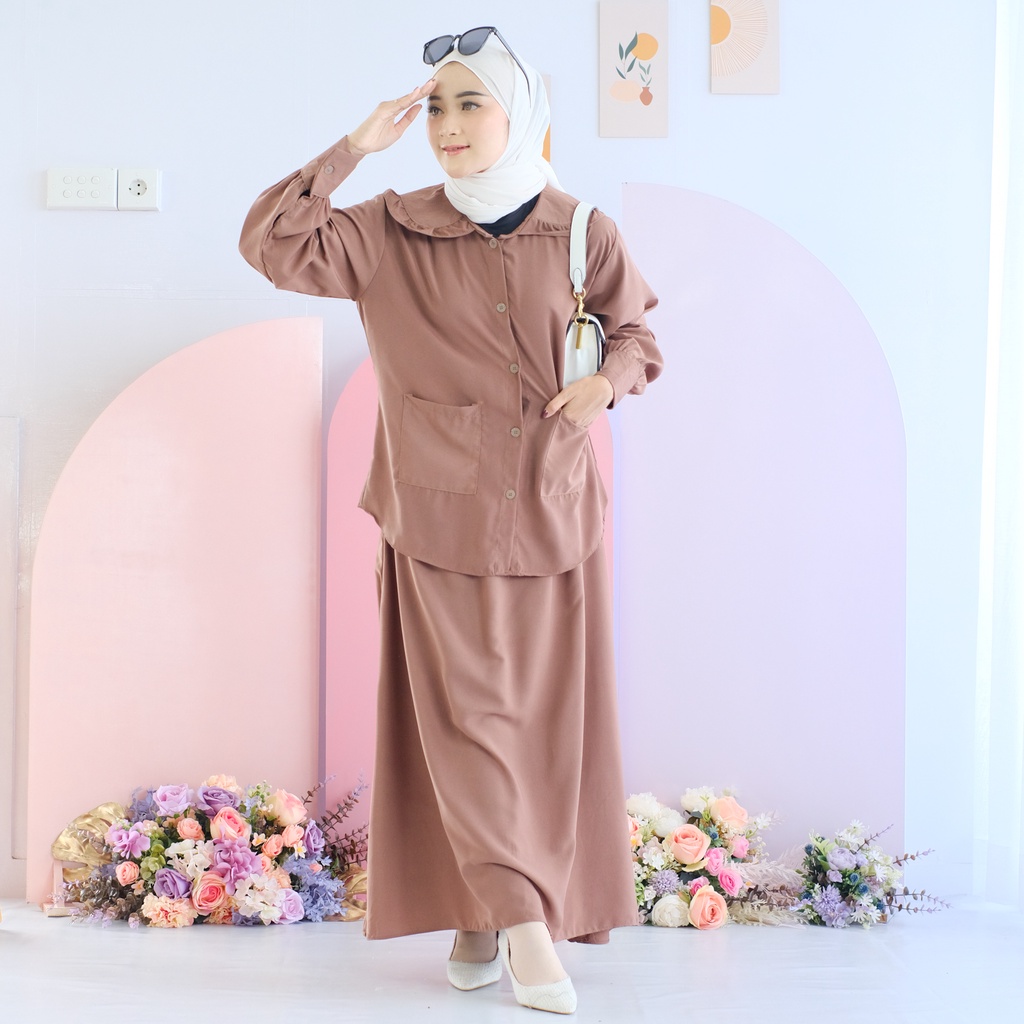 (MSB) ONE SET CANDYANA OVERSIZE DAILY KEMEJA ROK SET WOLFIS