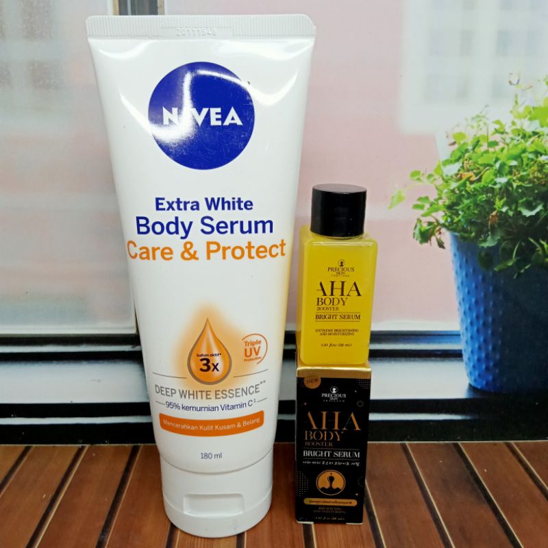 Aha Body Booster Bright Serum+Nivea Body Serum 180Ml