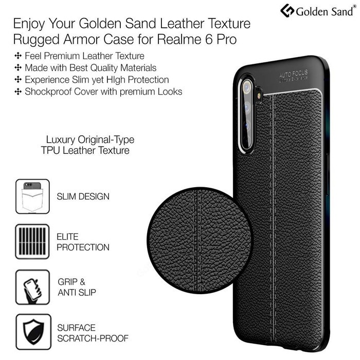 TPU Case Autofocus Leather REALME 6 Pro - Hitam