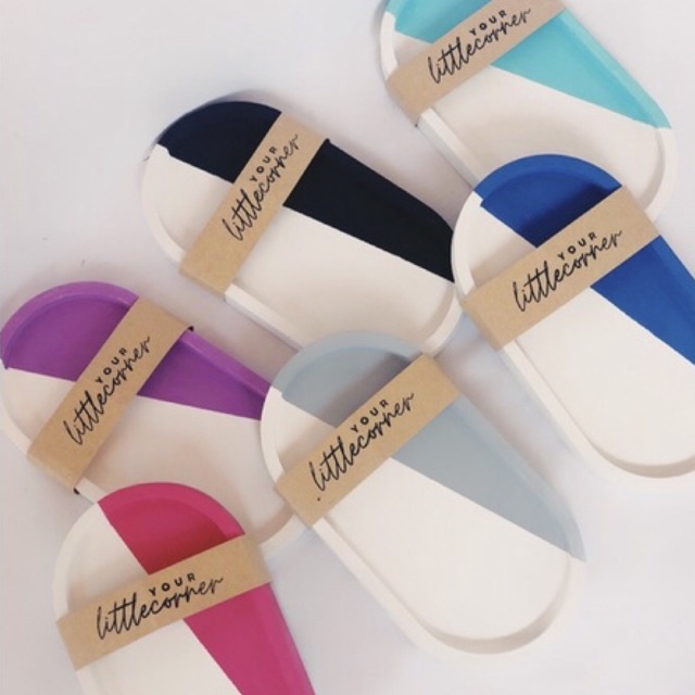 Oval Concrete Tray Serba Guna Tempat Tatakan Lilin/Vas/Pot/Gelas Concrete Minimalis Murah