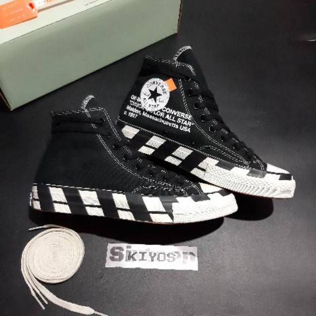 converse x off white black