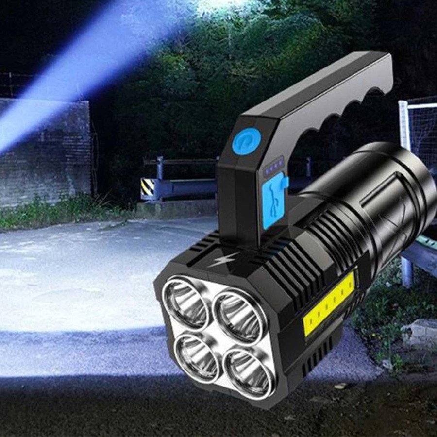 Senter Darurat Portable Flashlight Rechargeable LED+COB 1200mAh - SL16 - Black