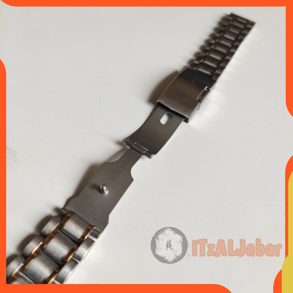 Tali jam tangan Rantai 18mm Stainless steel solid Silver list gold