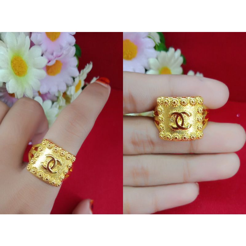 Cincin aksesoris/perhiasan wanita dewasa emas muda kadar 35%