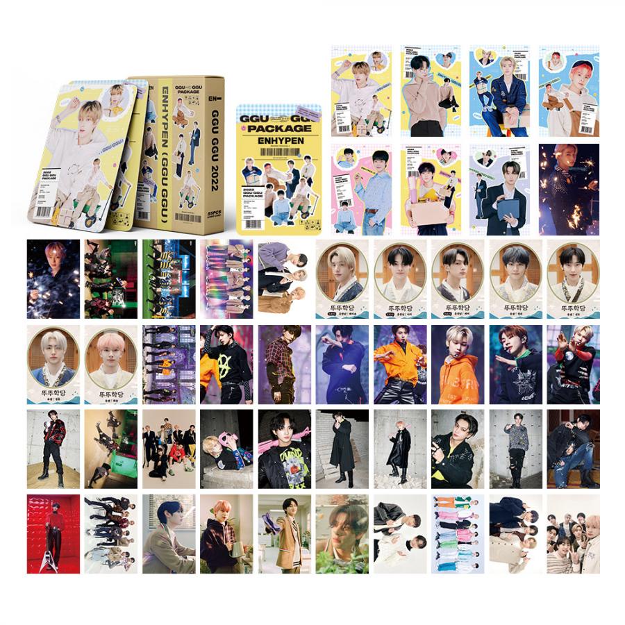 55pcs / set ENHYPEN Photocards GGU 2022 Weather Lab Album DIMENSION ANSWER LOMO Card Postcard