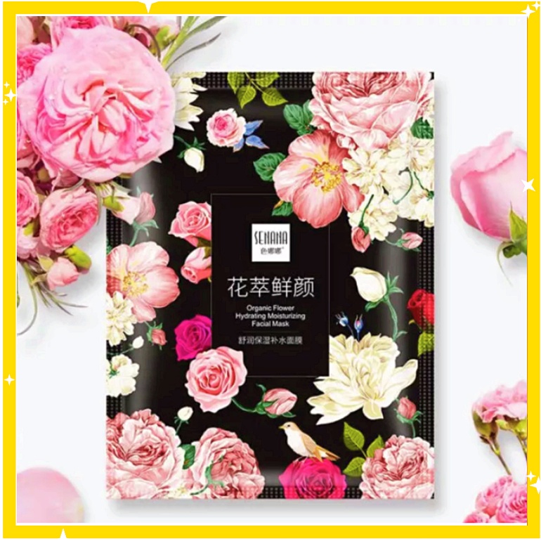 SENANA Masker Wajah Rose Sheet Mask Skin Pelembab BQ026