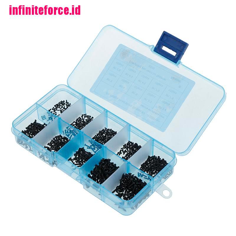 1000Pcs/set M1 M1.2 M1.4 M1.7 mix PA head micro screws round head